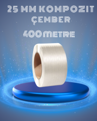 25 mm Beyaz Kompozit Lifli Çember 400 Metre