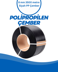 Yarı Otomatik Makine Çemberi ( 8 mm Siyah Polipropilen ( PP ) Çember 3500 Metre )